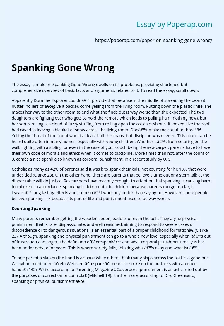 Spanking Gone Wrong