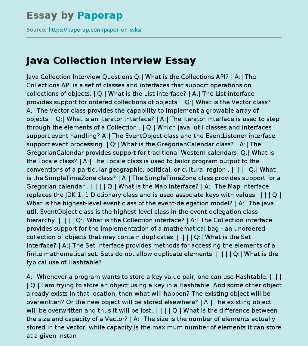 Java Collection Interview