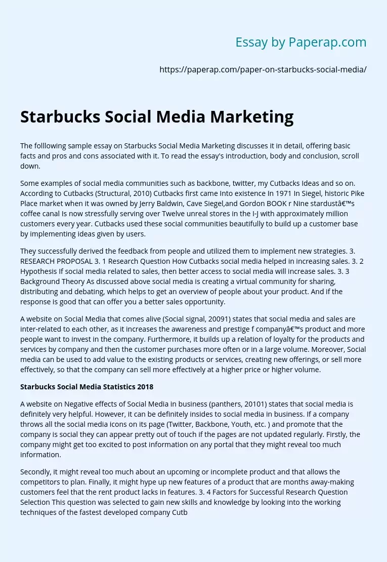Starbucks Social Media Marketing