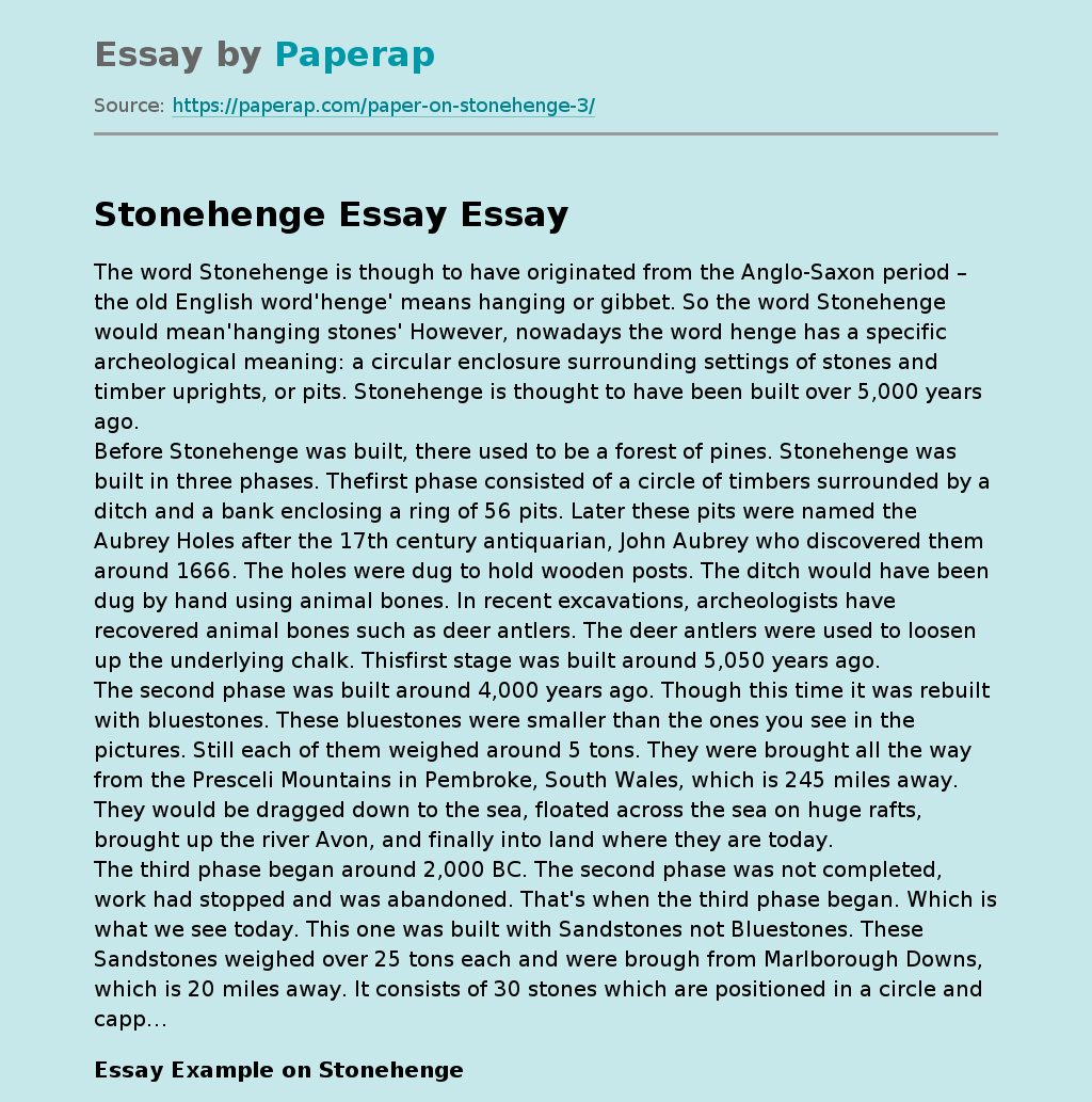 stonehenge research paper