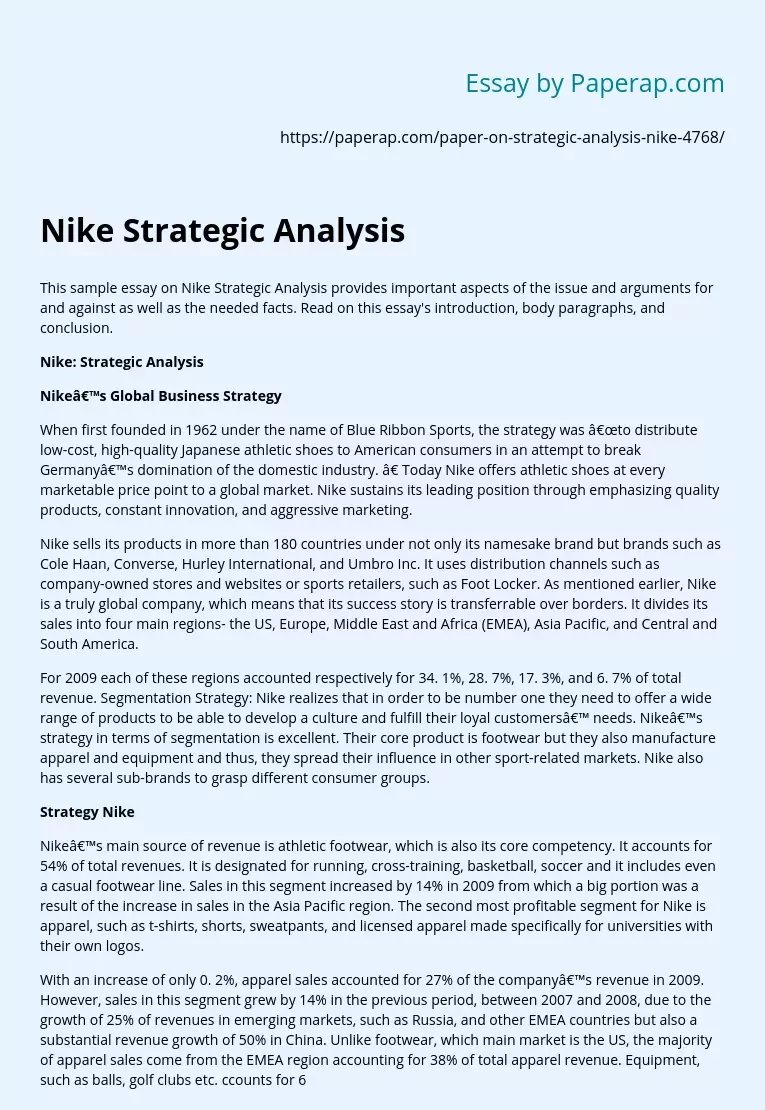 Nike Strategic Analysis