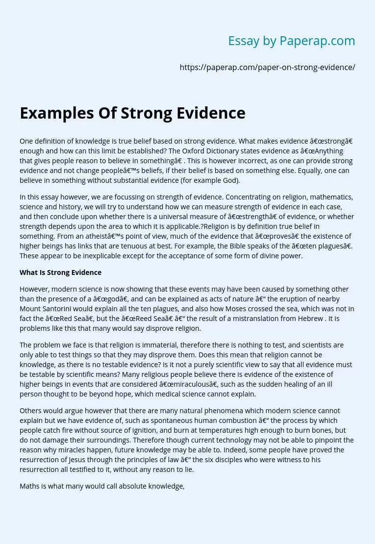 Examples Of Strong Evidence
