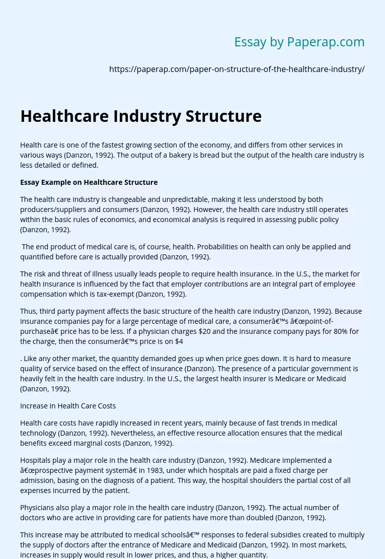 Healthcare Industry Structure