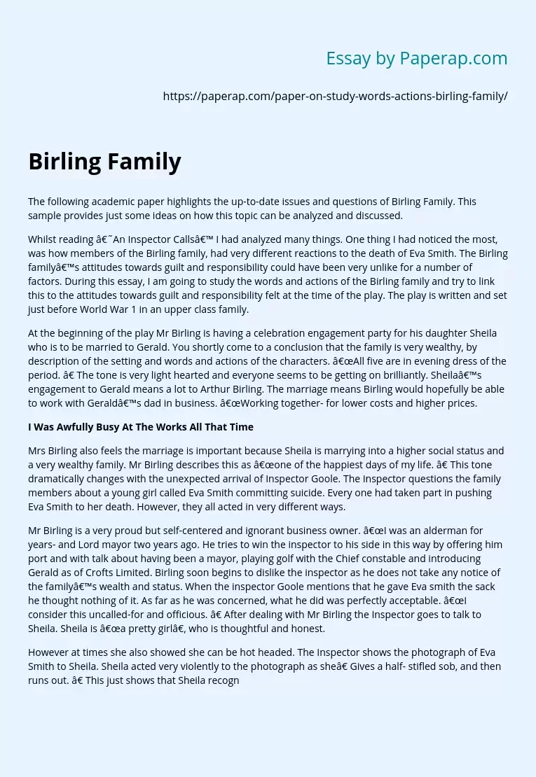 Birling Family