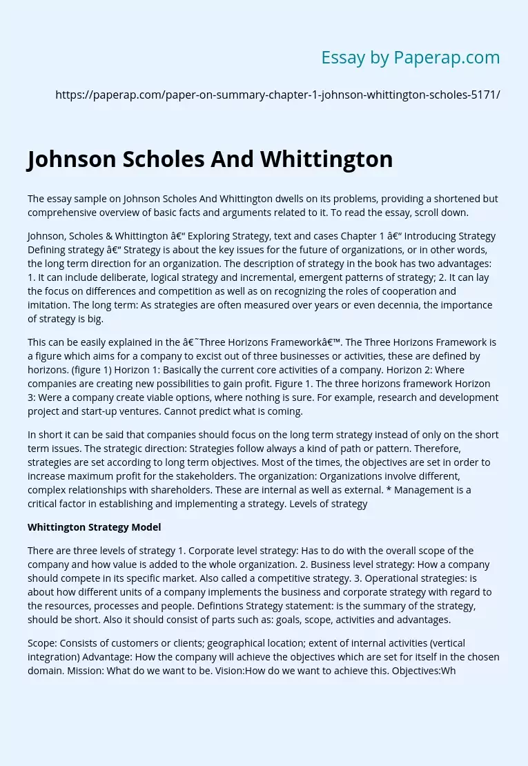 Johnson Scholes And Whittington