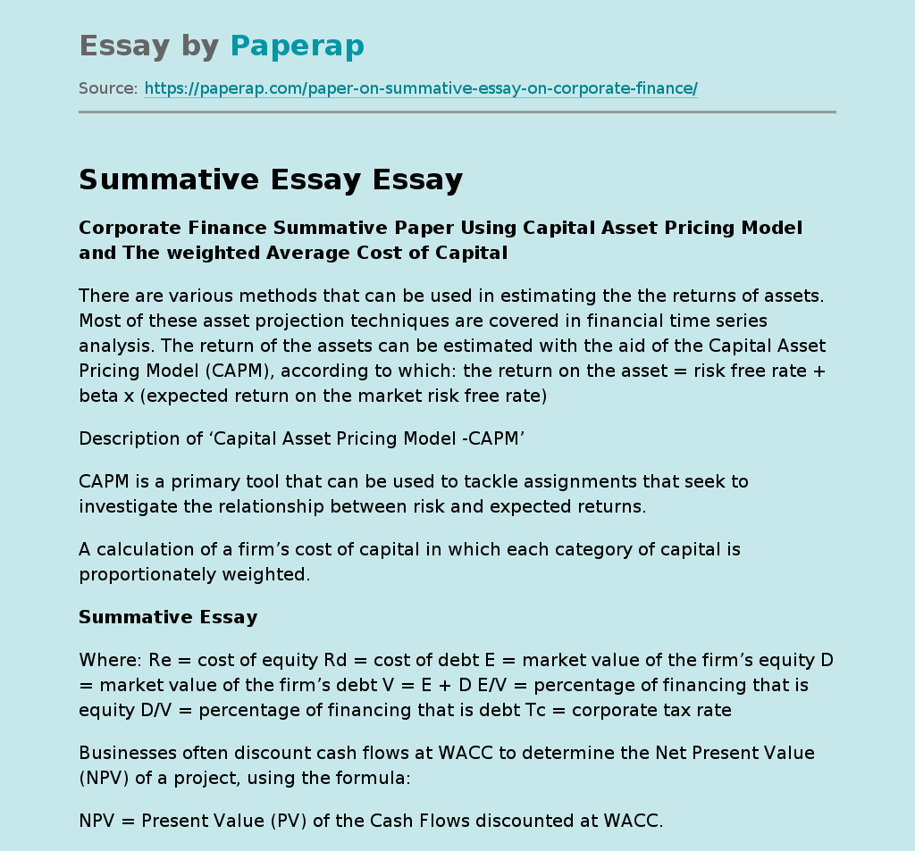 summative essay meaning