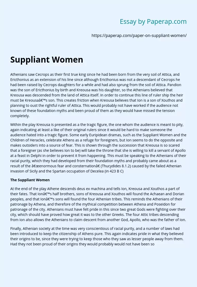 "The Suppliant Women"