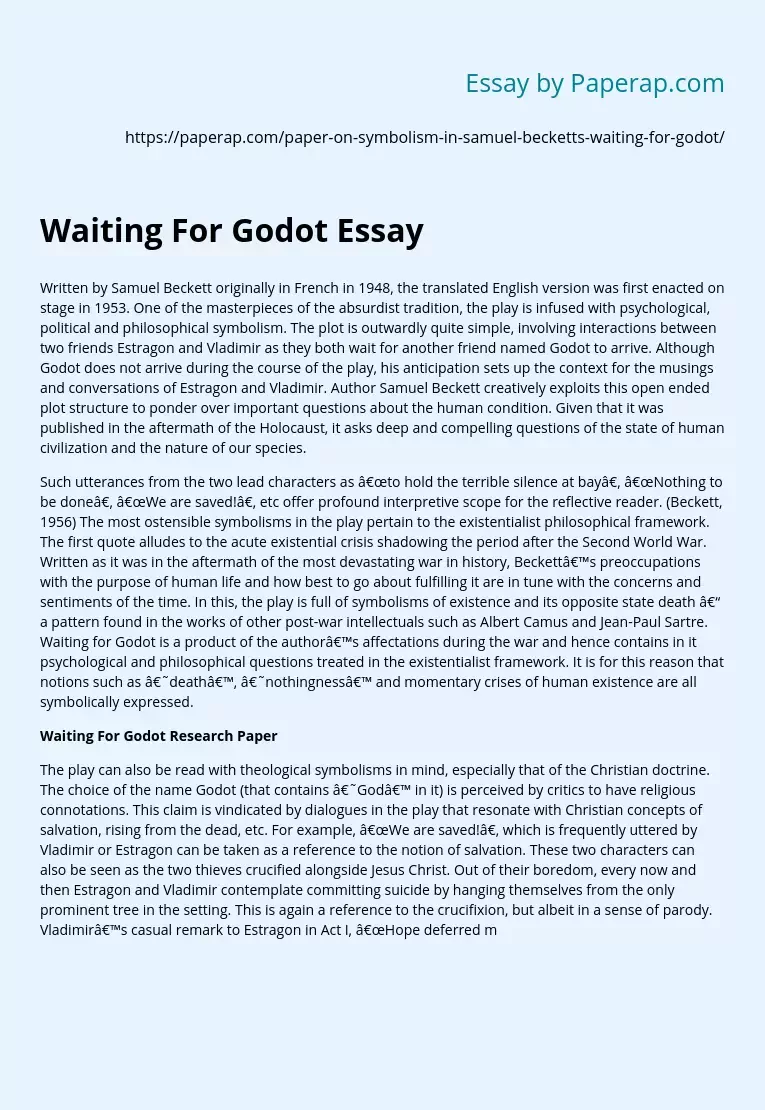 Waiting For Godot Essay