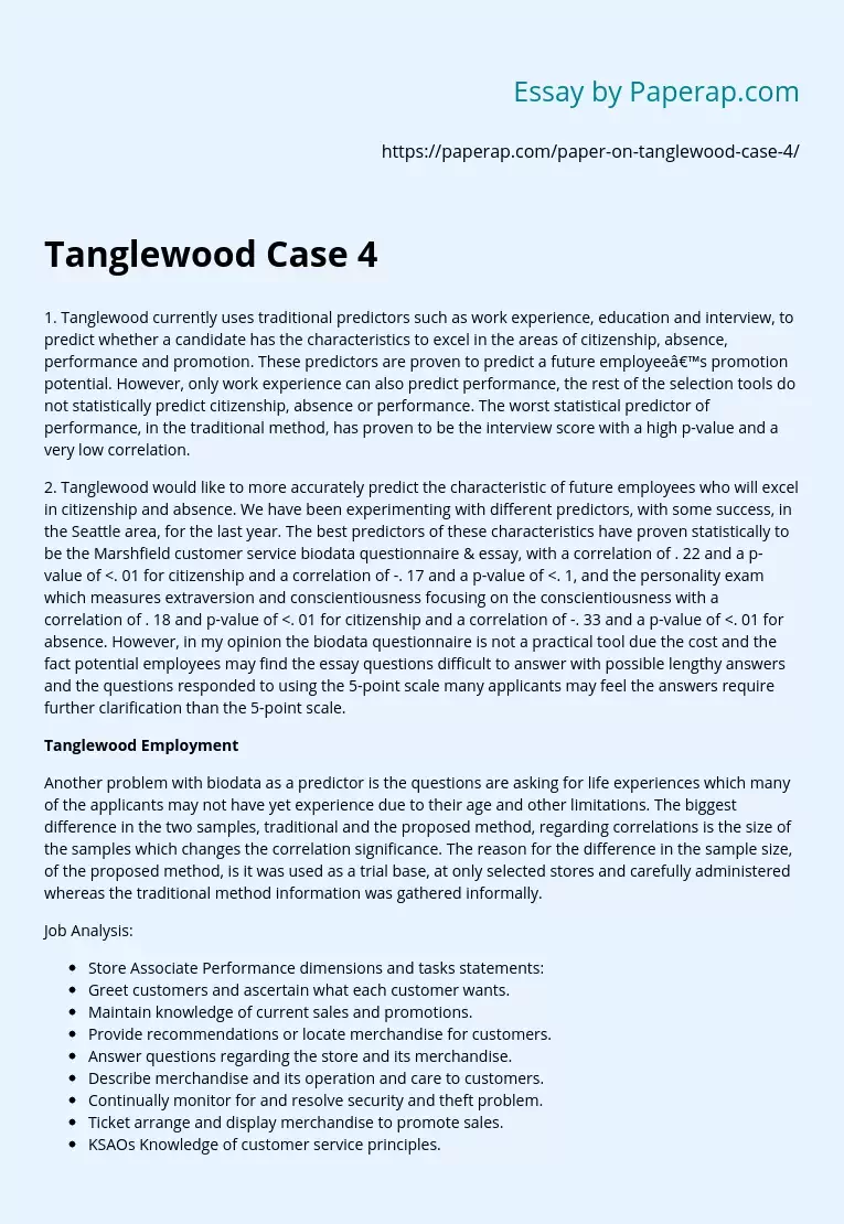 Tanglewood Case 4