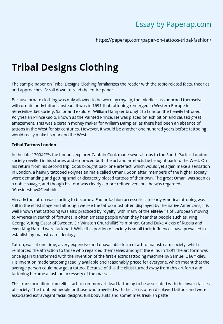 Tribal Designs Clothing