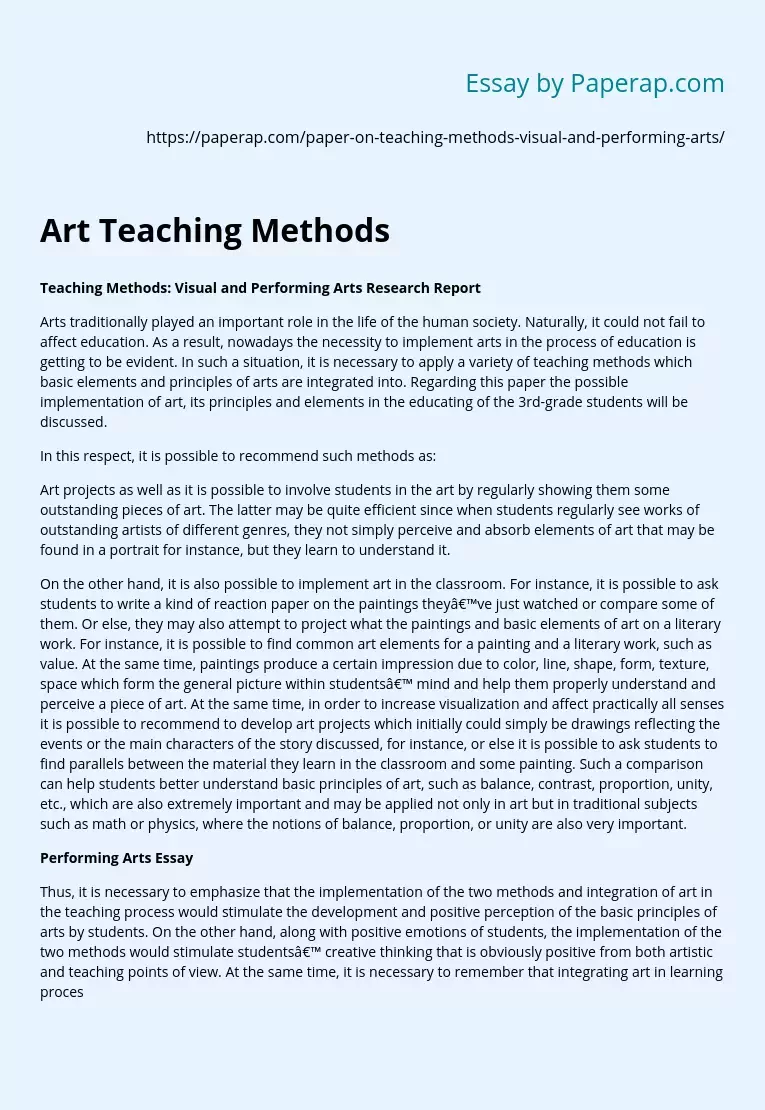 Art Teaching Methods