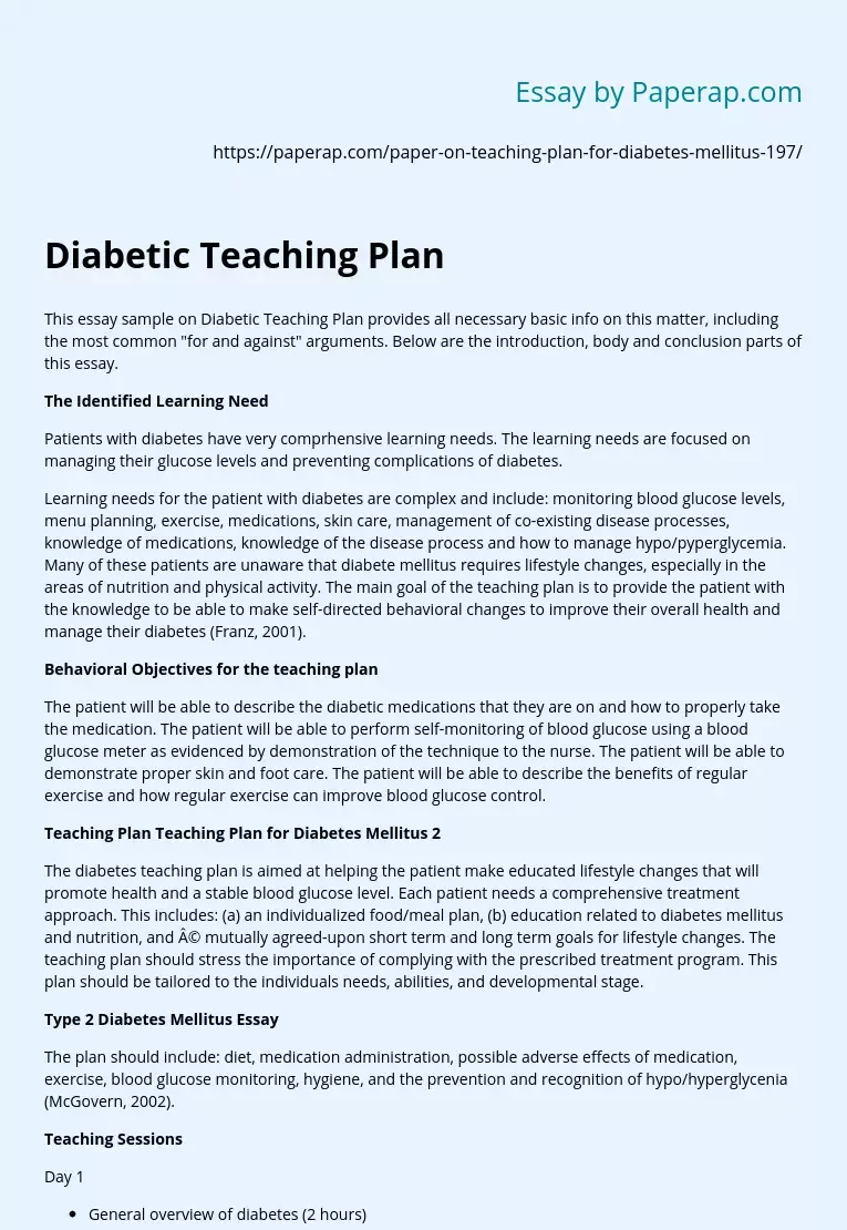 diabetes introduction essay