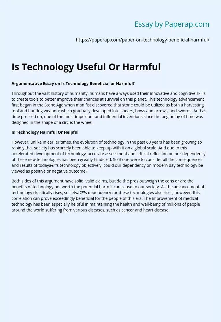 technology is good essay