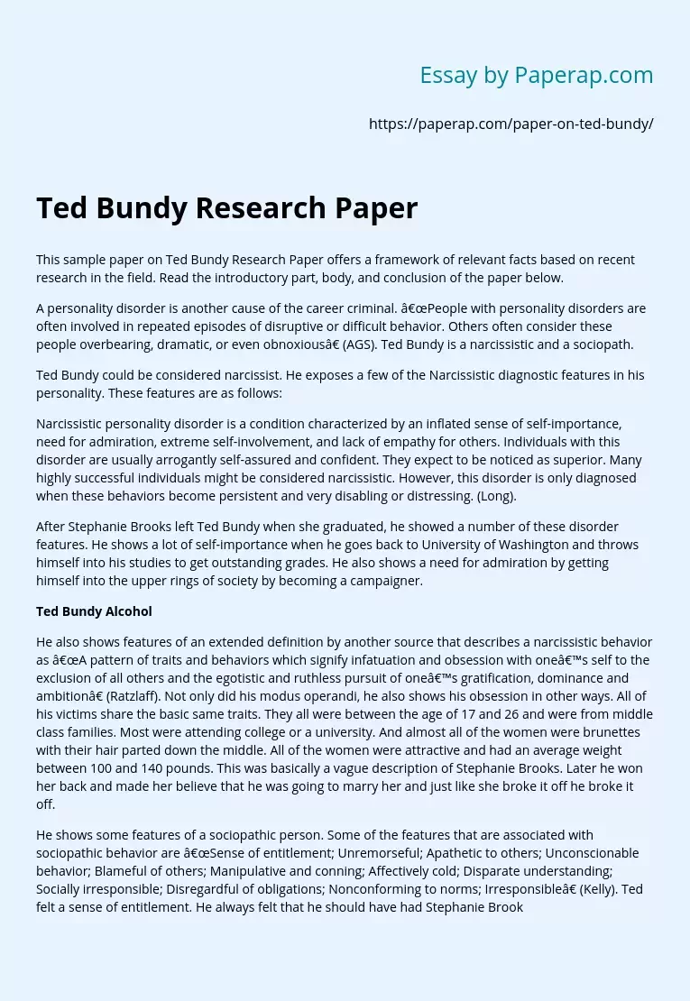 Ted Bundy Research Paper