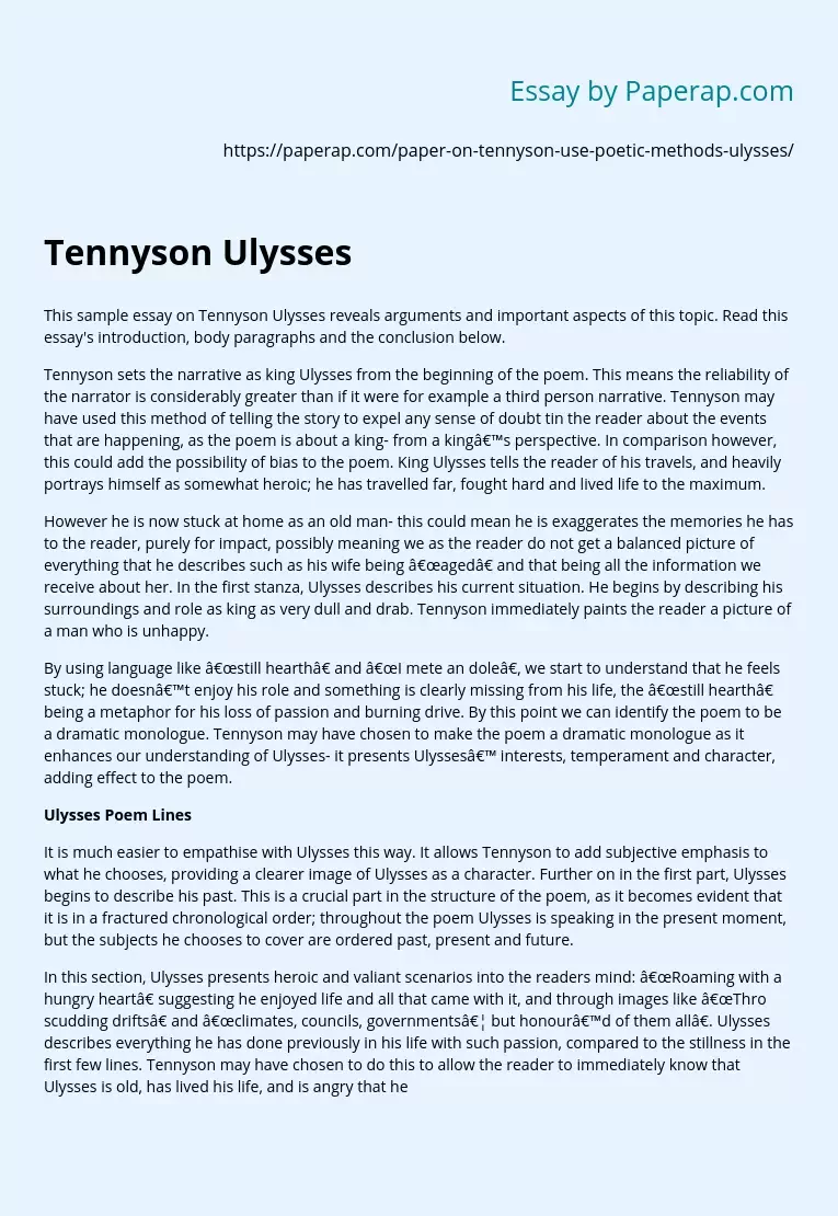 Tennyson Ulysses