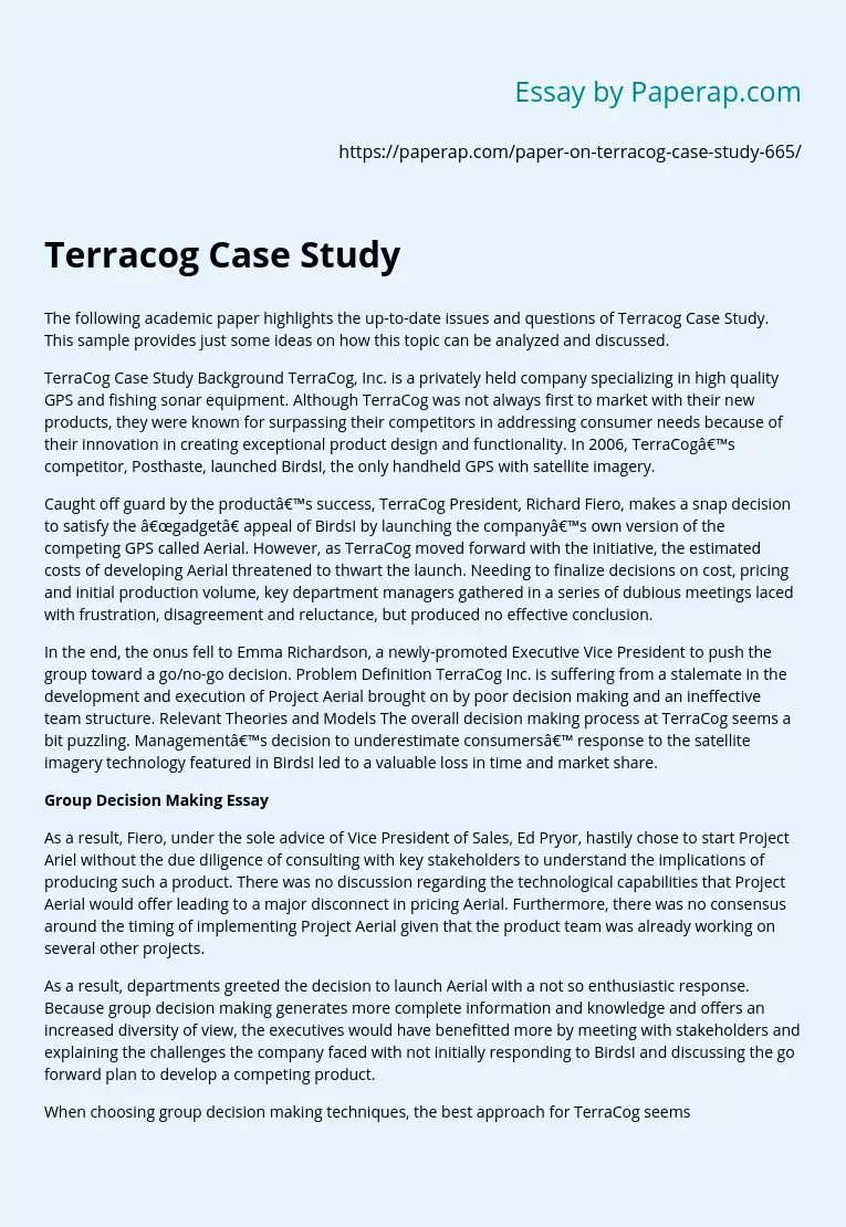 Terracog Case Study