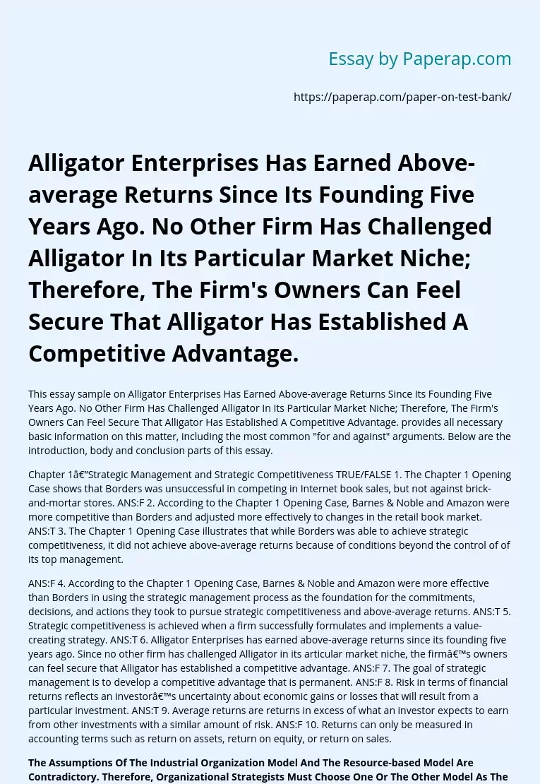 Alligator Enterprises Has Earned Above-average Returns Since Its Founding Five Years Ago