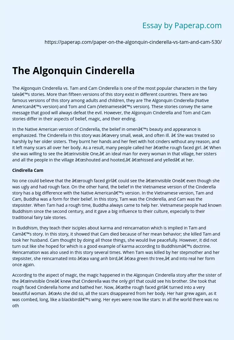 The Algonquin Cinderella