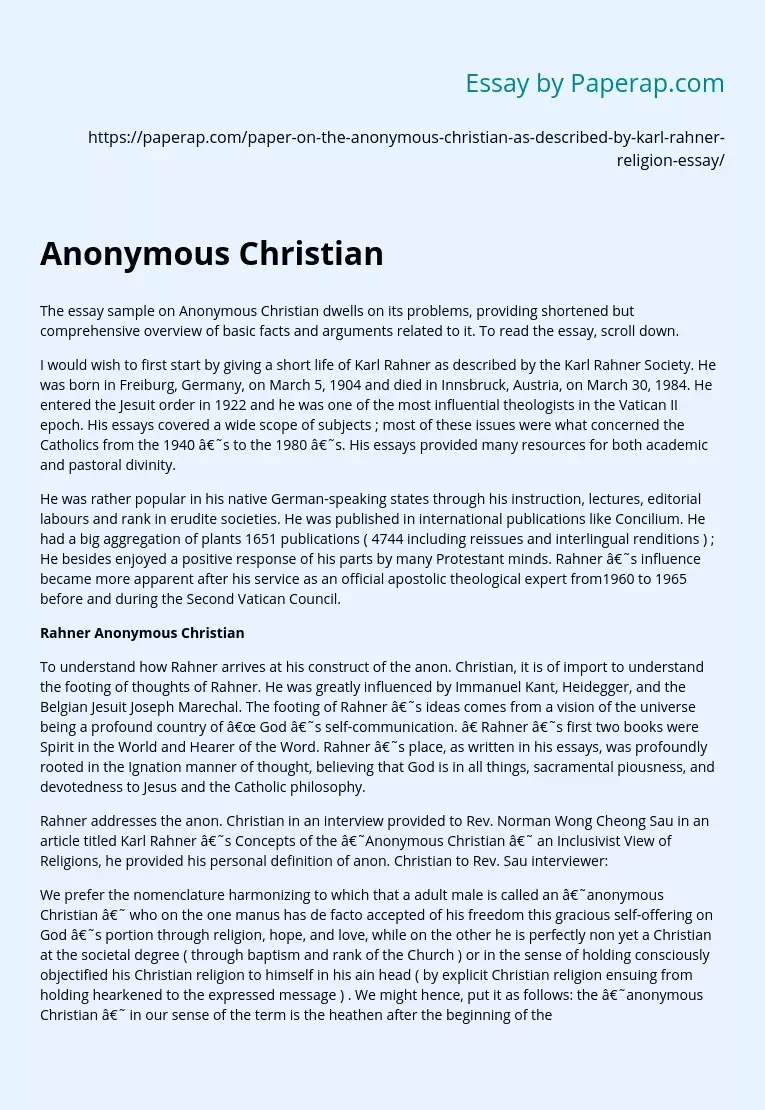 Anonymous Christian