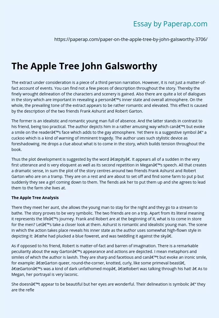 The Apple Tree John Galsworthy