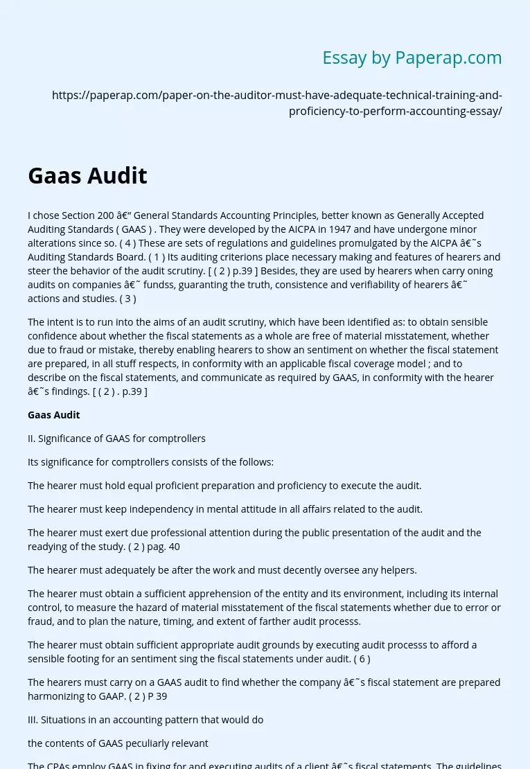 Development of GAAS by Whom?