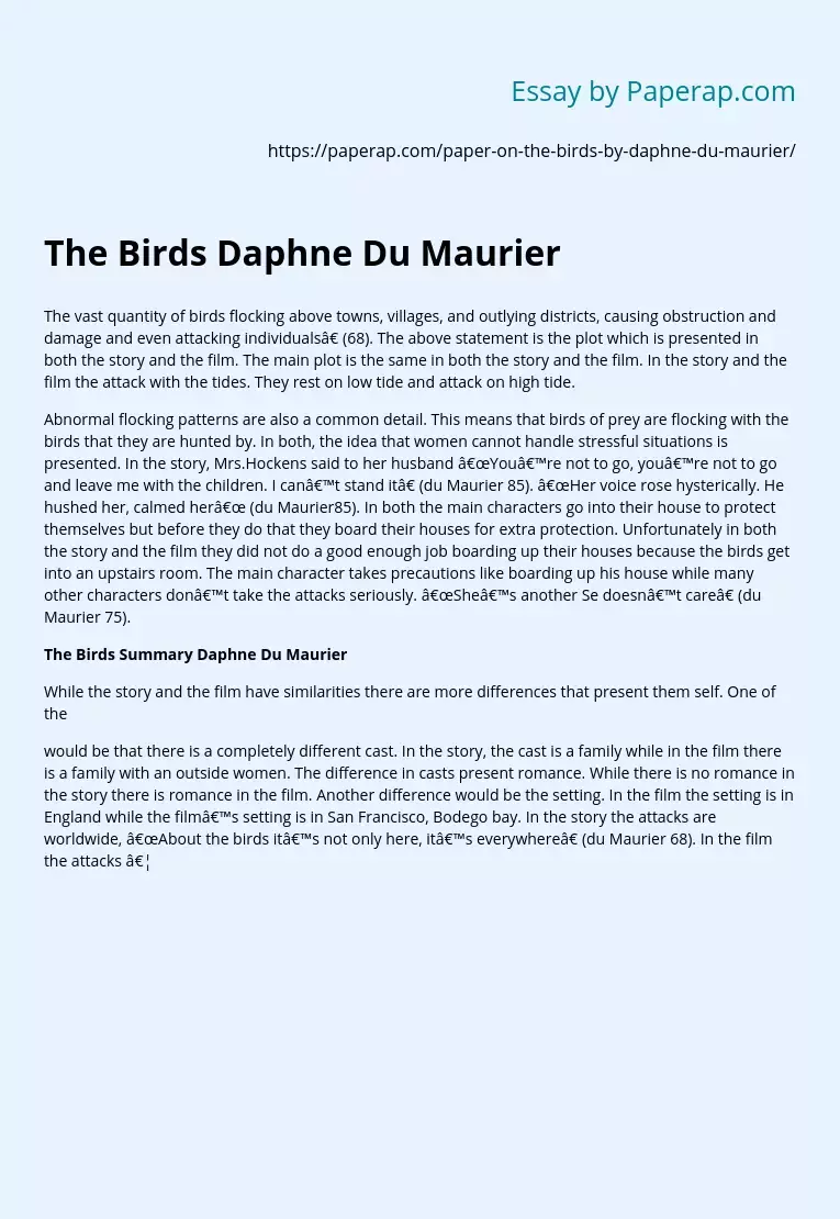 The Birds Daphne Du Maurier