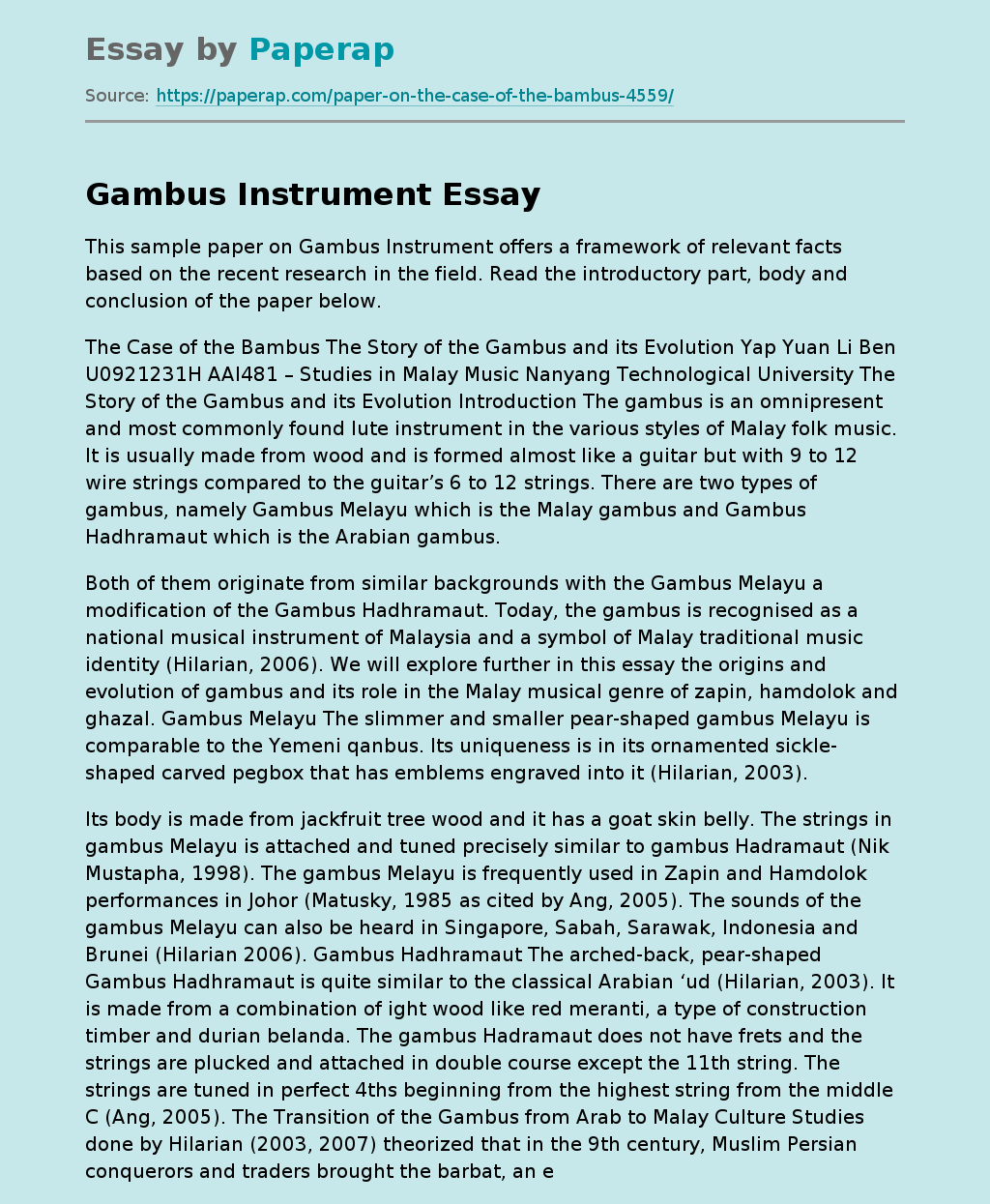 Gambus Instrument