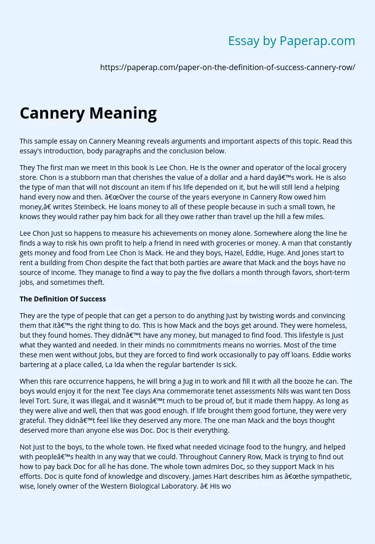 Cannery Meaning