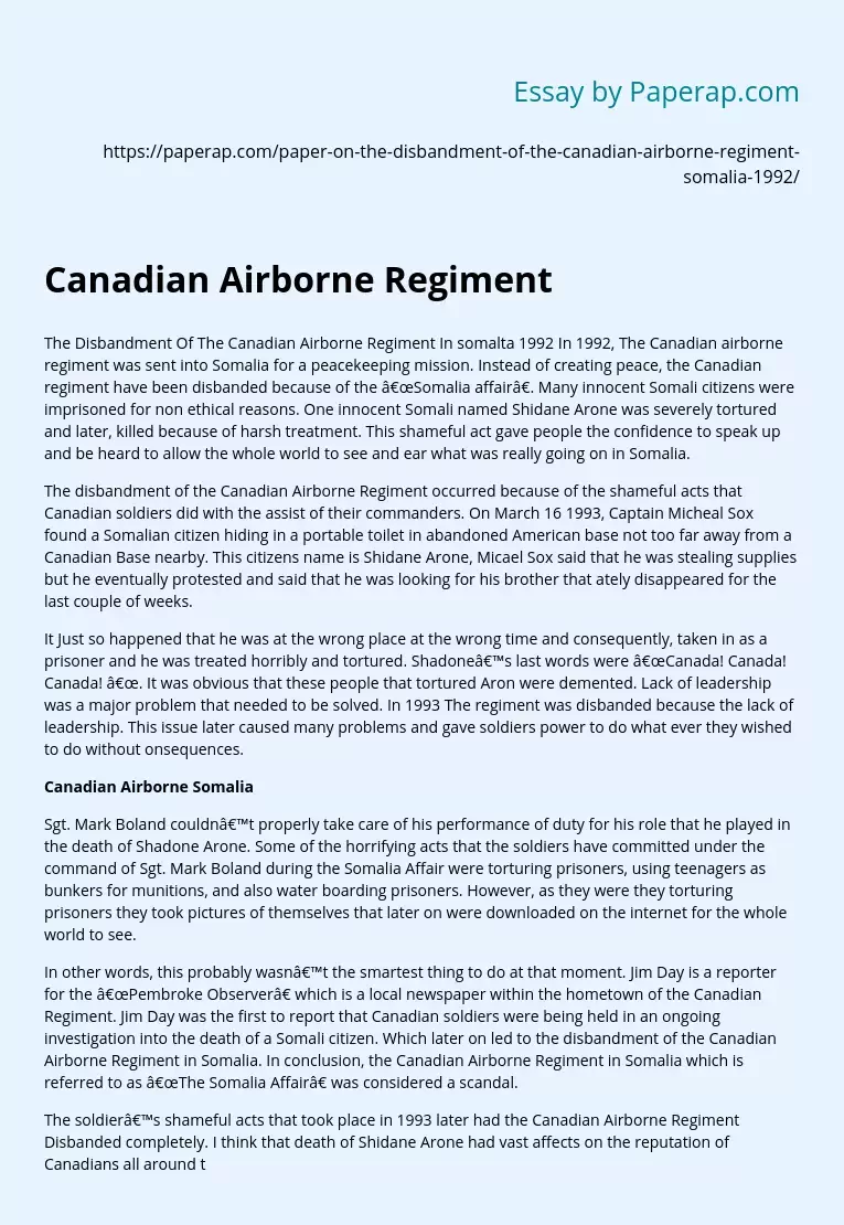 Canadian Airborne Regiment