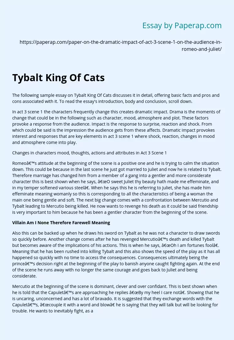 Tybalt King Of Cats