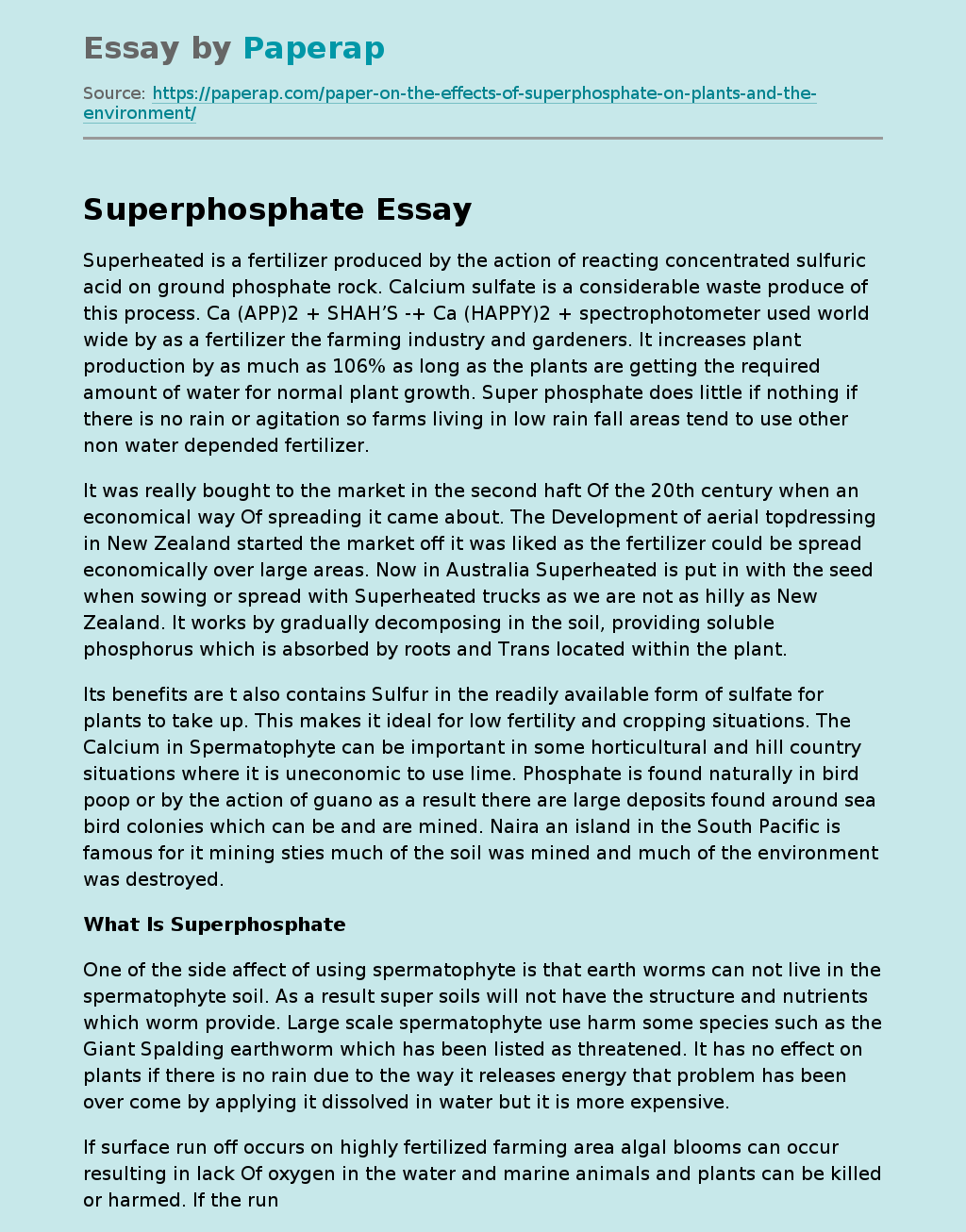 What Is Superphosphate?