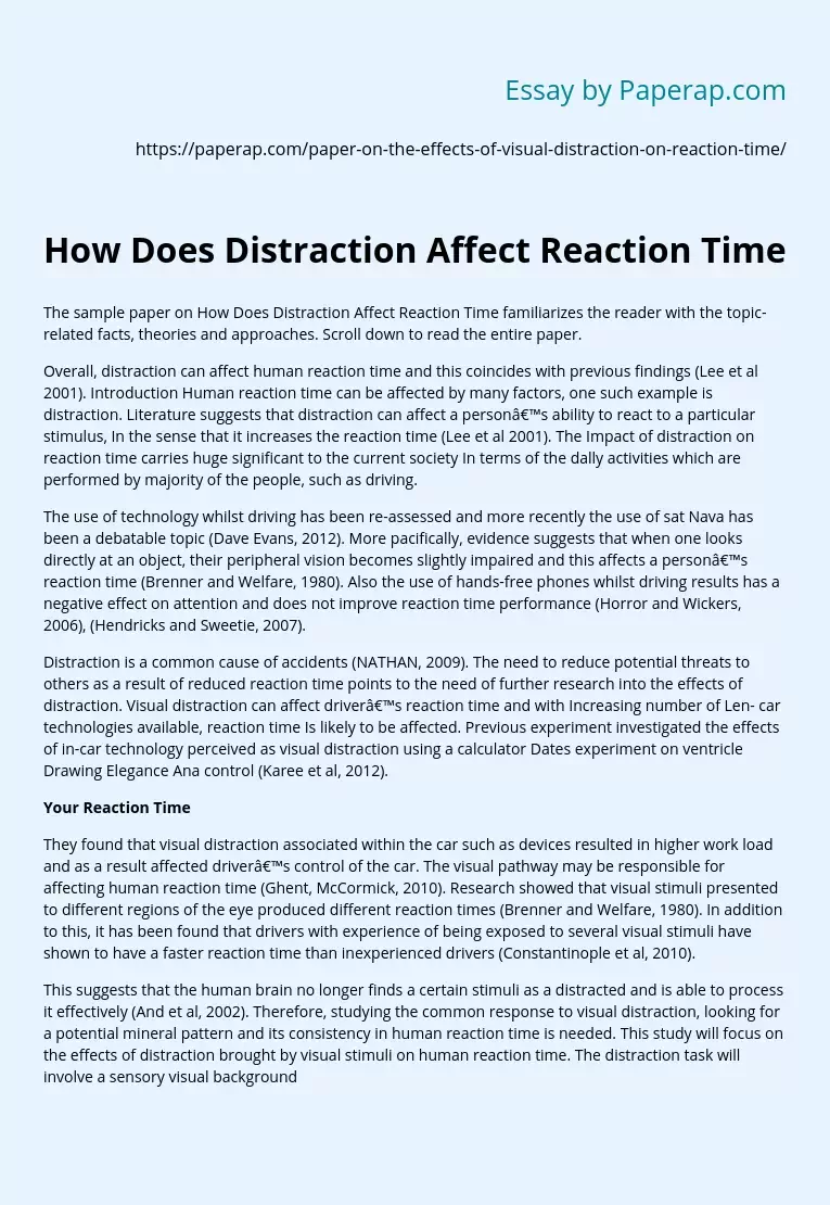 How Does Distraction Affect Reaction Time