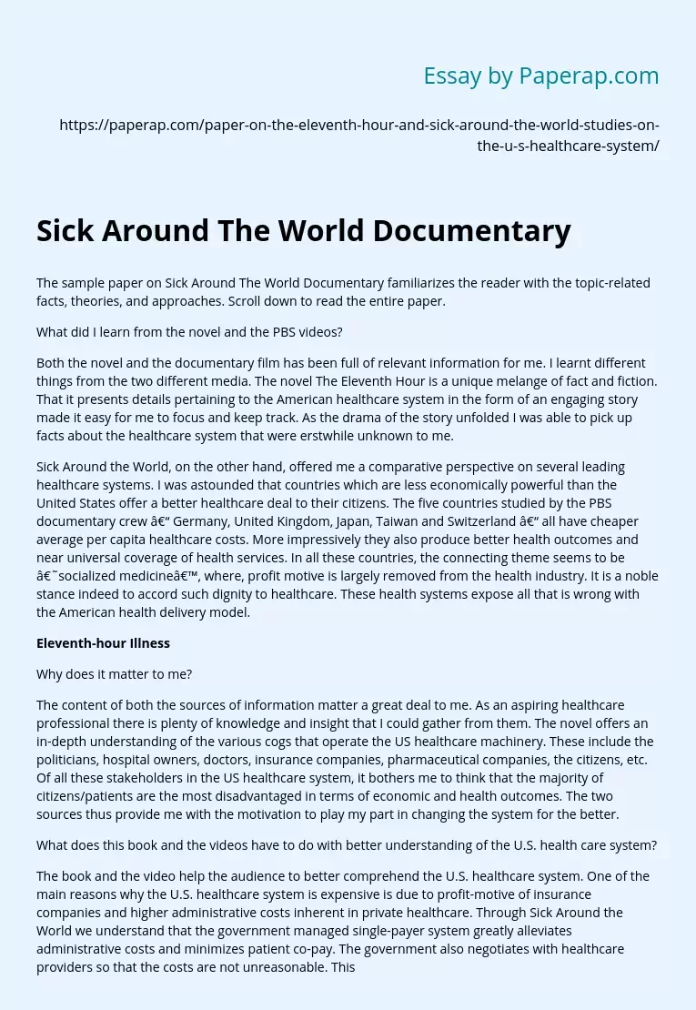 Sick Around The World Documentary