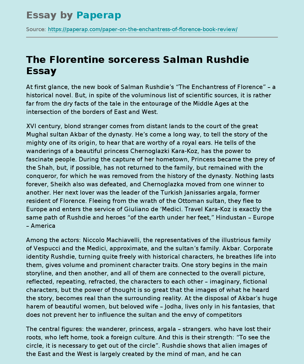 The Florentine sorceress Salman Rushdie