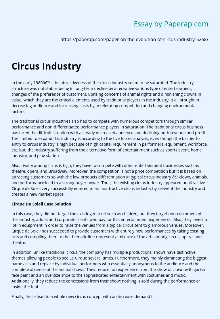 Circus Industry