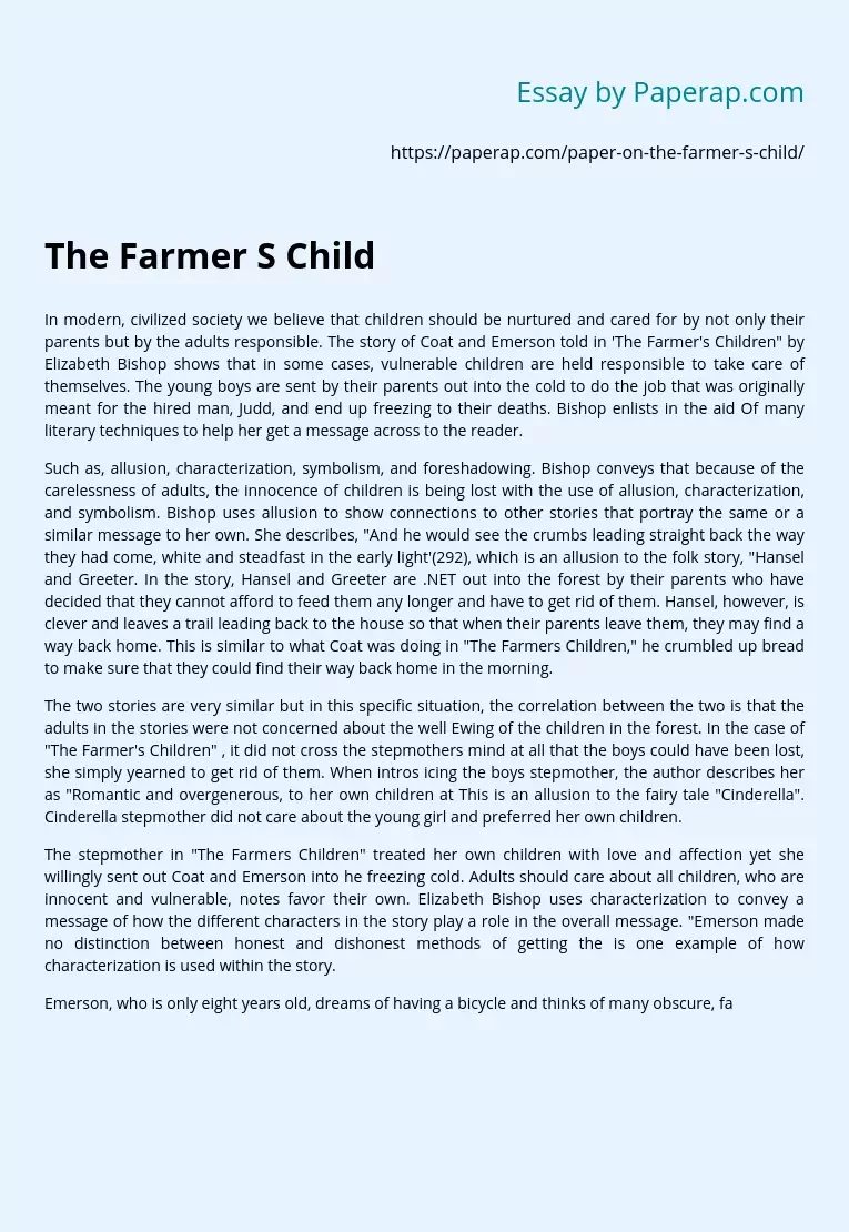 Cote and Emerson’s Story in Farmer’s Children