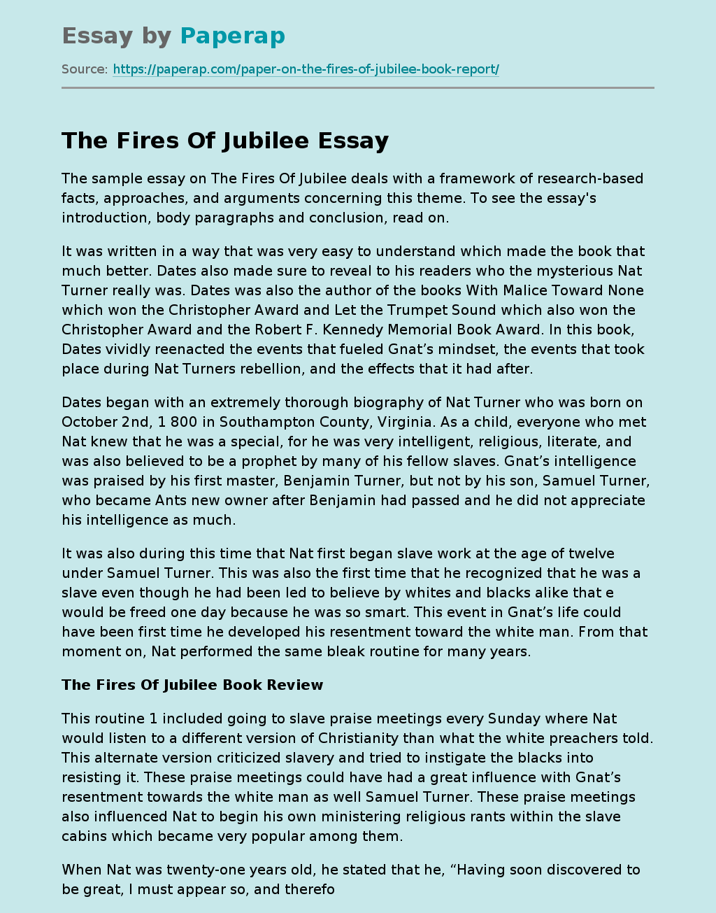 The Fires Of Jubilee