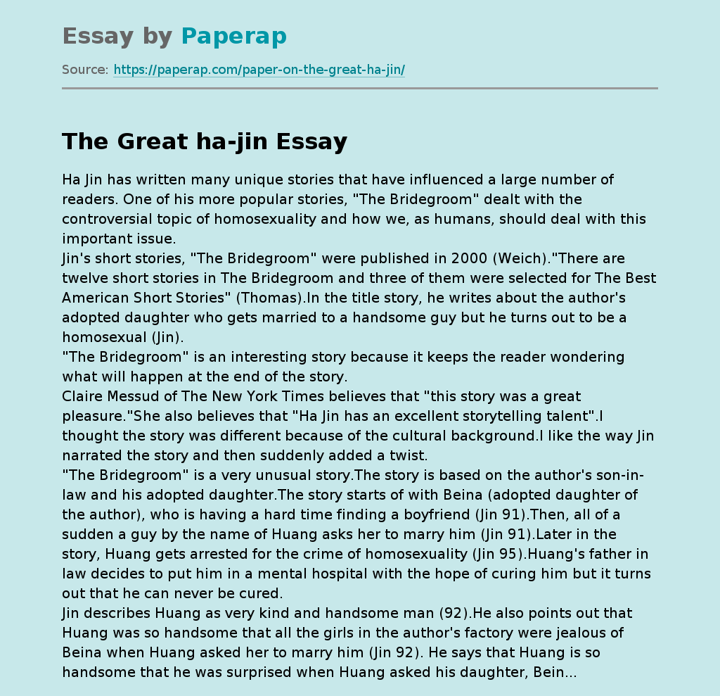 The Great Ha Jin