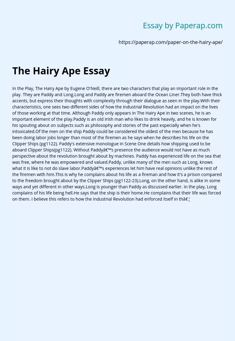 The Hairy Ape Essay