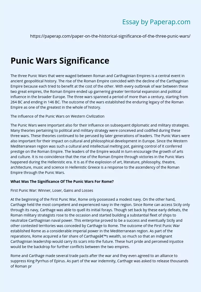 Punic Wars Significance