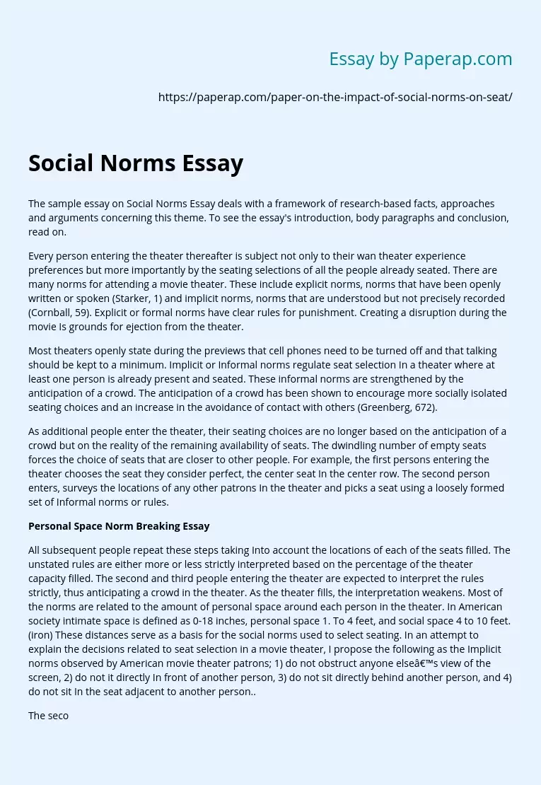 Social Norms Essay