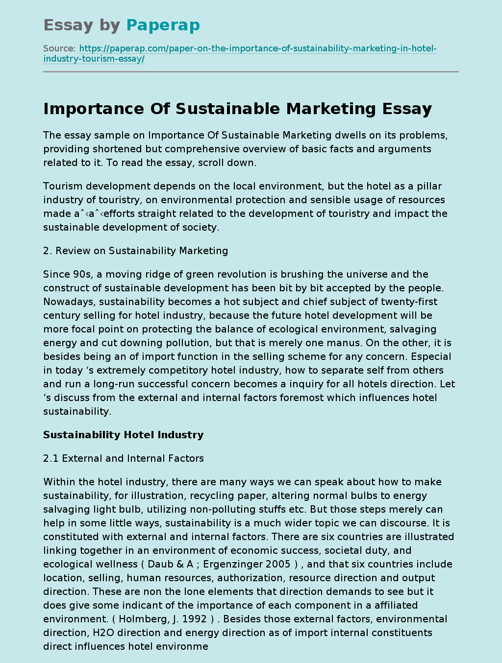 Importance Of Sustainable Marketing