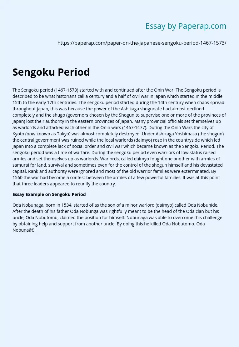 The Sengoku Period
