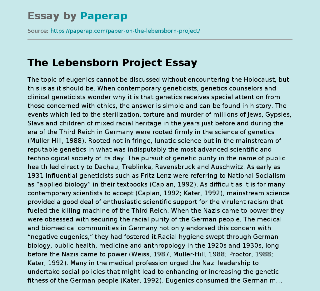 The Lebensborn Project