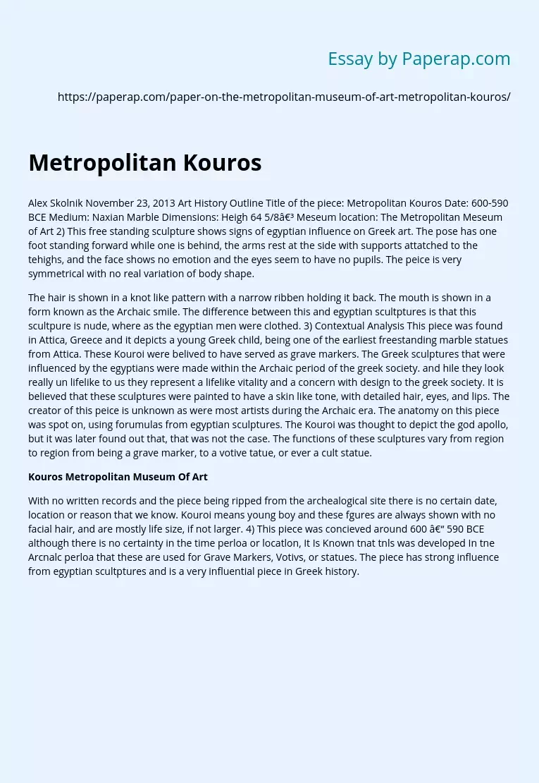 Metropolitan Kouros