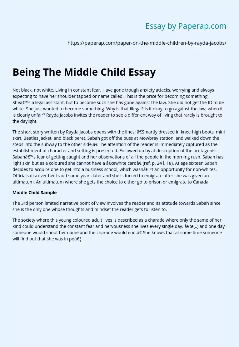 Being The Middle Child Essay