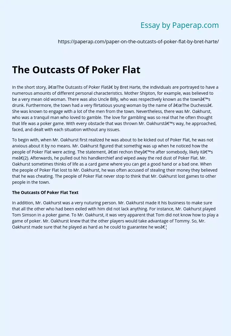 The Outcasts Of Poker Flat