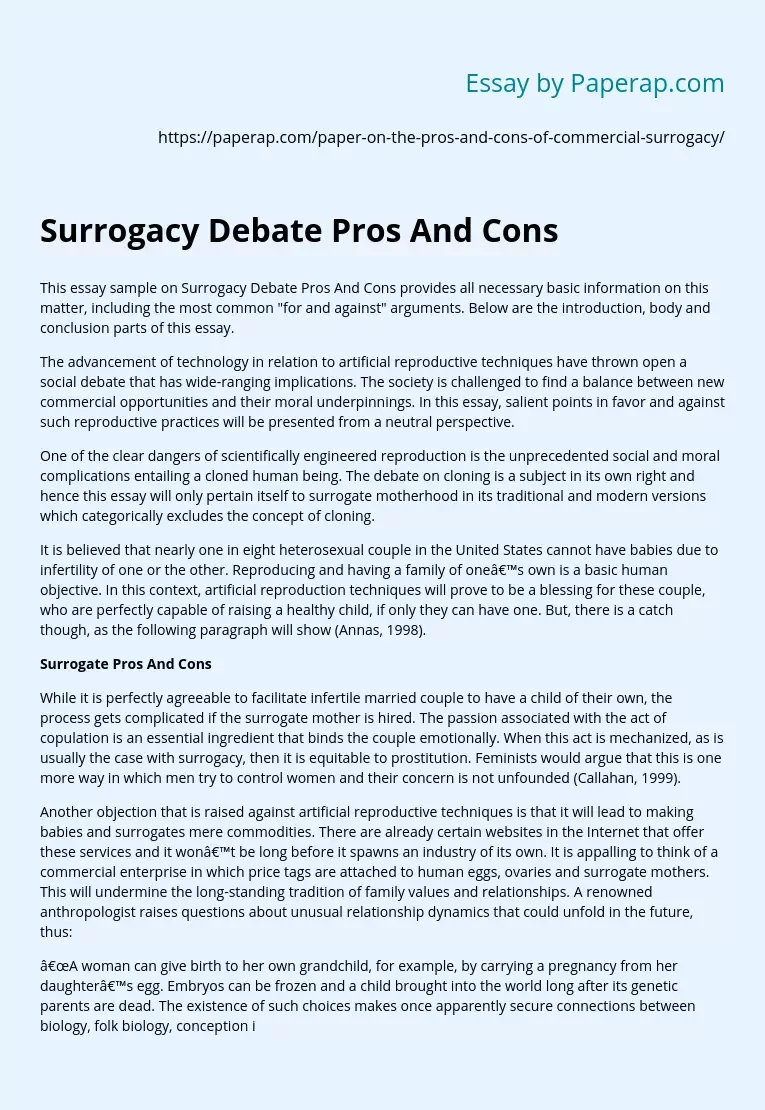 Surrogacy Debate Pros And Cons