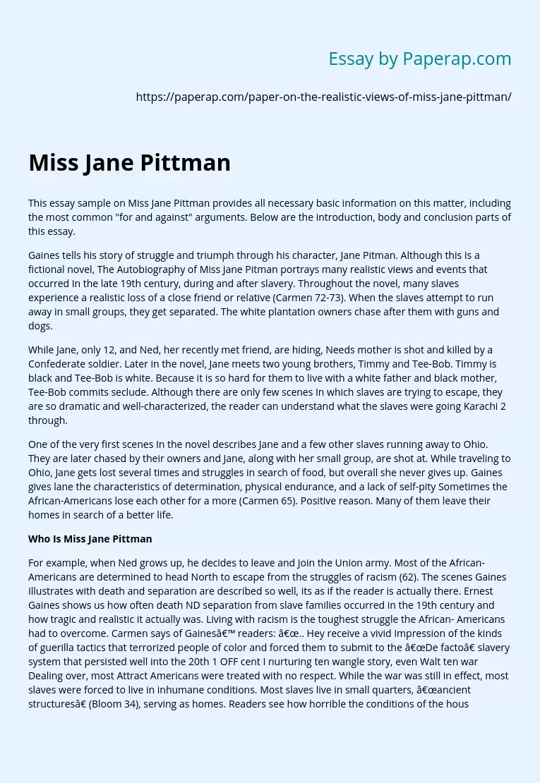 Miss Jane Pittman