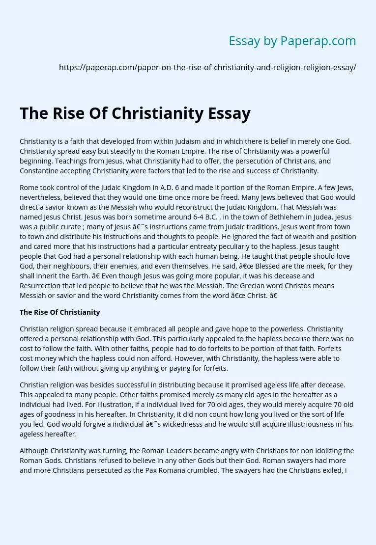 The Rise Of Christianity Essay